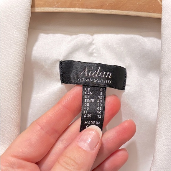 Aidan Mattox White Tuxedo Blazer Mini Dress Formal Bridal Career Size 8 - Picture 5 of 7